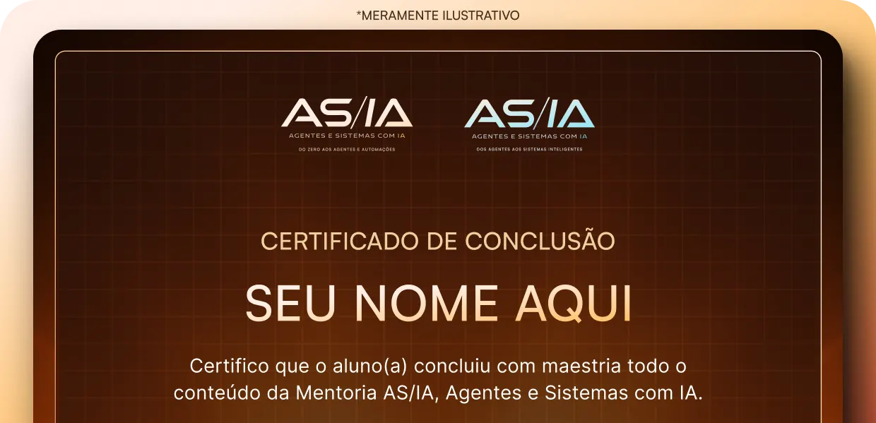 Modelo do certificado de conclusão AS/IA — meramente ilustrativo.